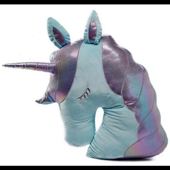 Justice Shimmer Unicorn Head Jumbo Big Pillow 23” - Picture 3 of 5